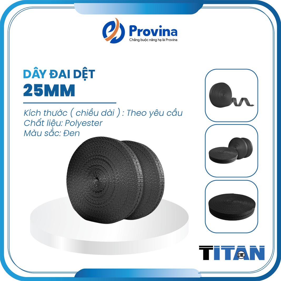 Dây Đai Dệt 25mm Màu Đen